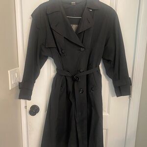 CLOUD NINE 6P BLACK TRENCH COAT